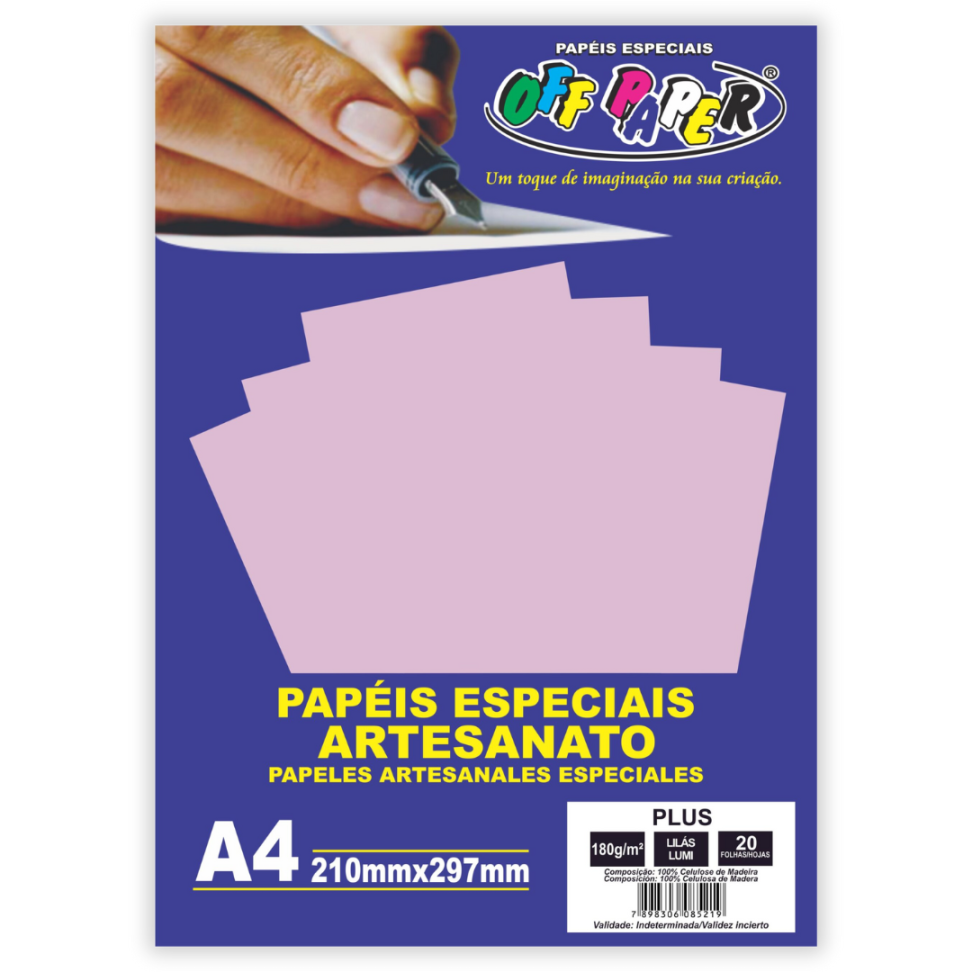 Bloco Papel Plus Especial para Artesanato A4 180g Off Paper - #1