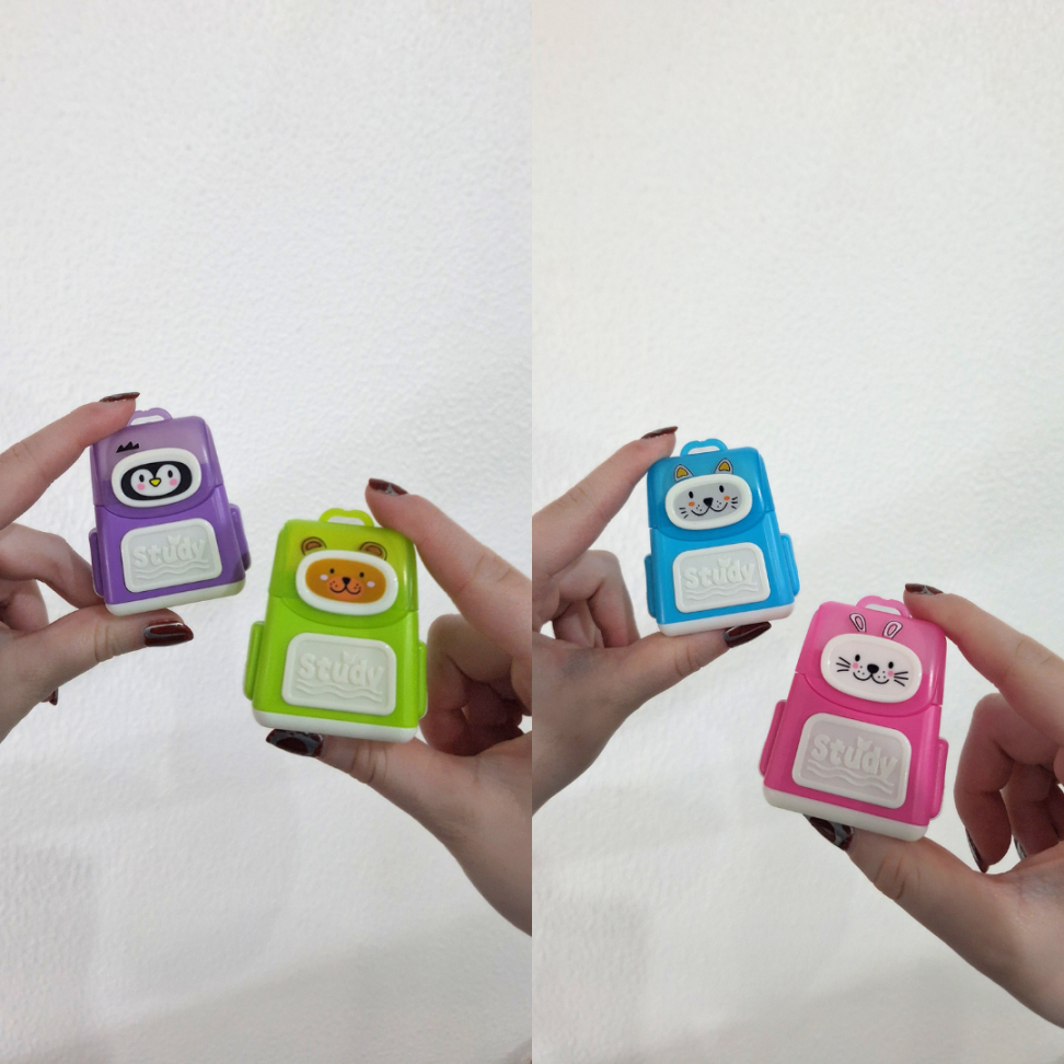 Apontador Duplo com Depósito e Borracha Mochila Tris - #7