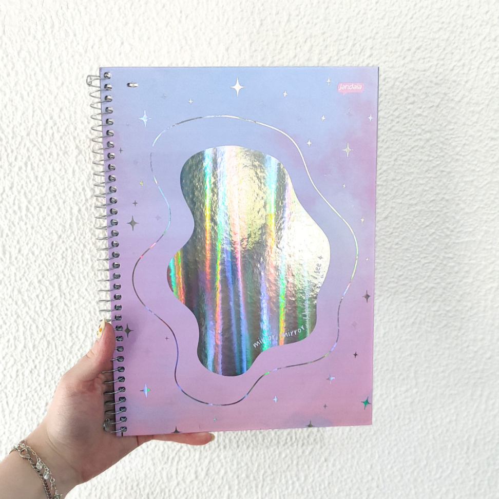 Caderno com Espiral Universitário Holográfica 1 Matéria Jandaia - #1