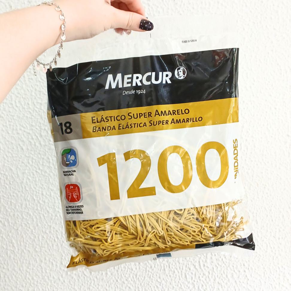 Atilhos Elásticos Amarelo Super 1200 Unidades Mercur - #3