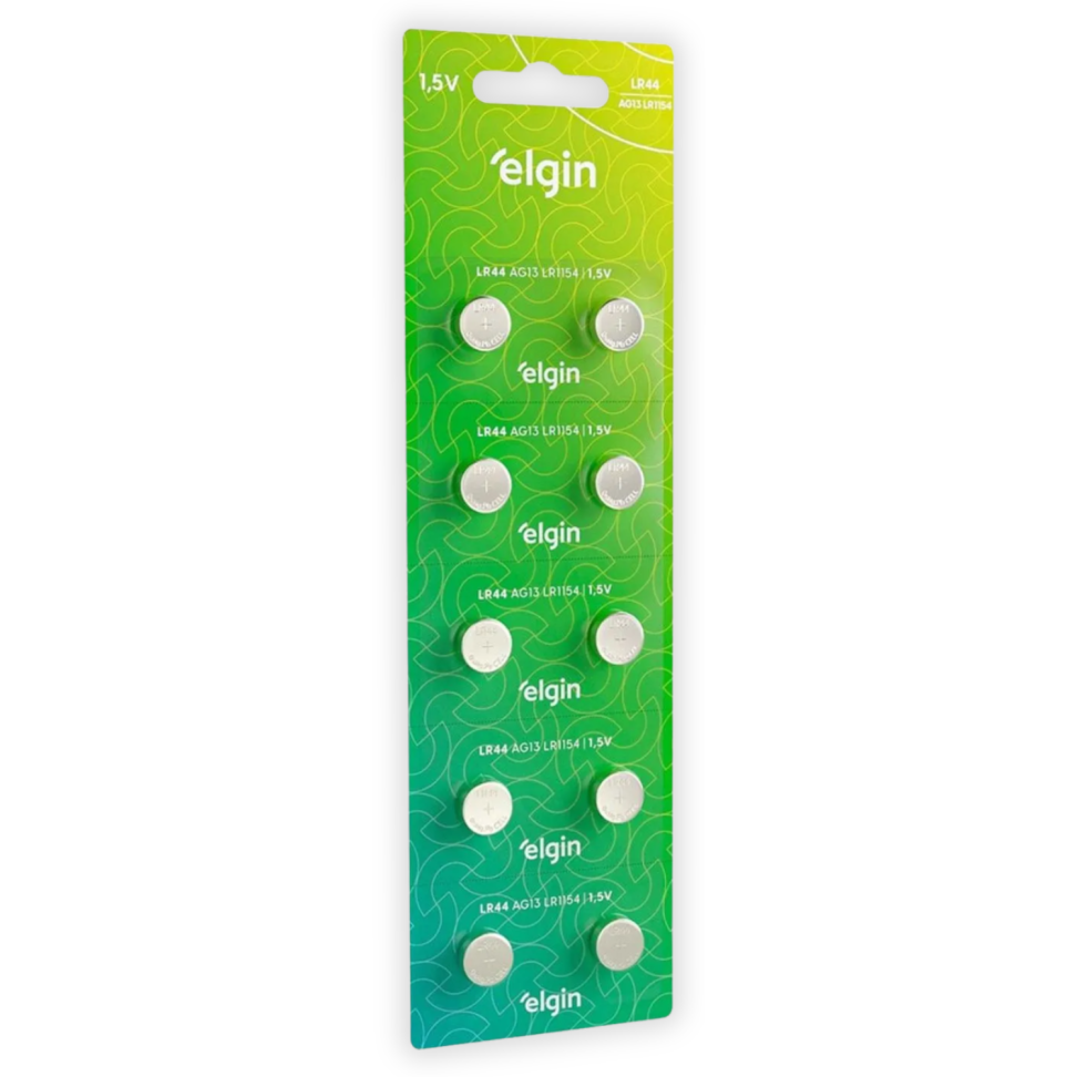 Bateria Alcalina 1,5V LR44 AG13 LR1154 Elgin