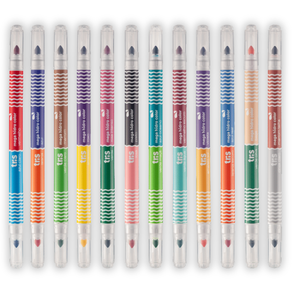 Canetinha Hidrocor Bicolor 24 Cores Mega Color ADD Tris - #2
