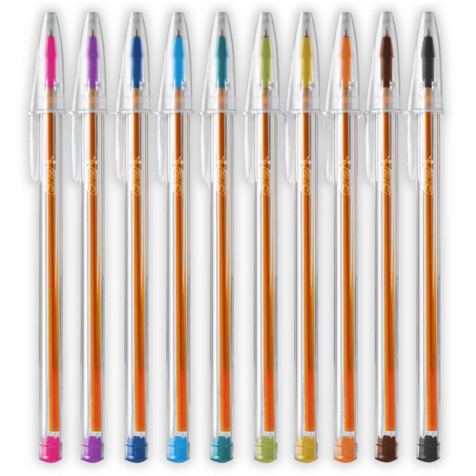 Kit Canetas Esferográficas Cristal Fashion Fina 10 Cores 0.8 Bic - #2