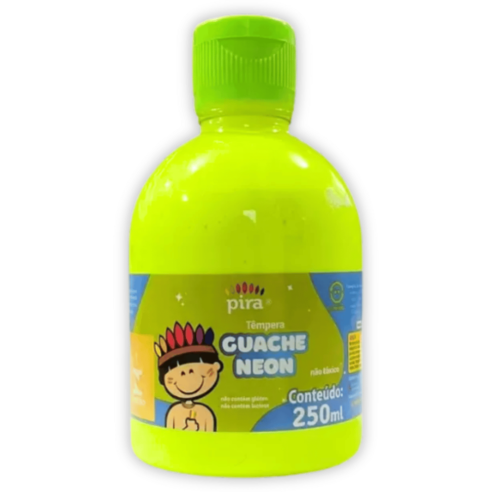 Tinta Têmpera Guache Escolar Neon 250ml Pira - #3