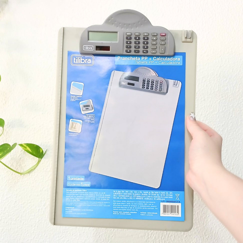 Prancheta Ofício + Grampo com Calculadora Tilibra - #3