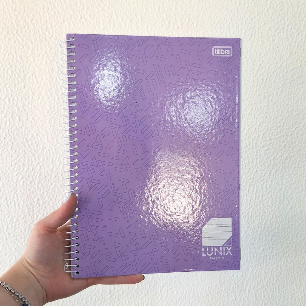 Caderno com Espiral Caligrafia Lunix Tilibra - #9