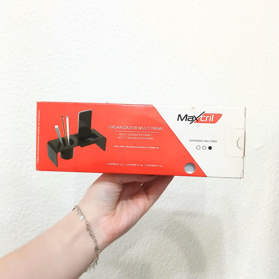 Porta Canetas Acrílico Triplo Organizador Multi Prime Maxcril - #3