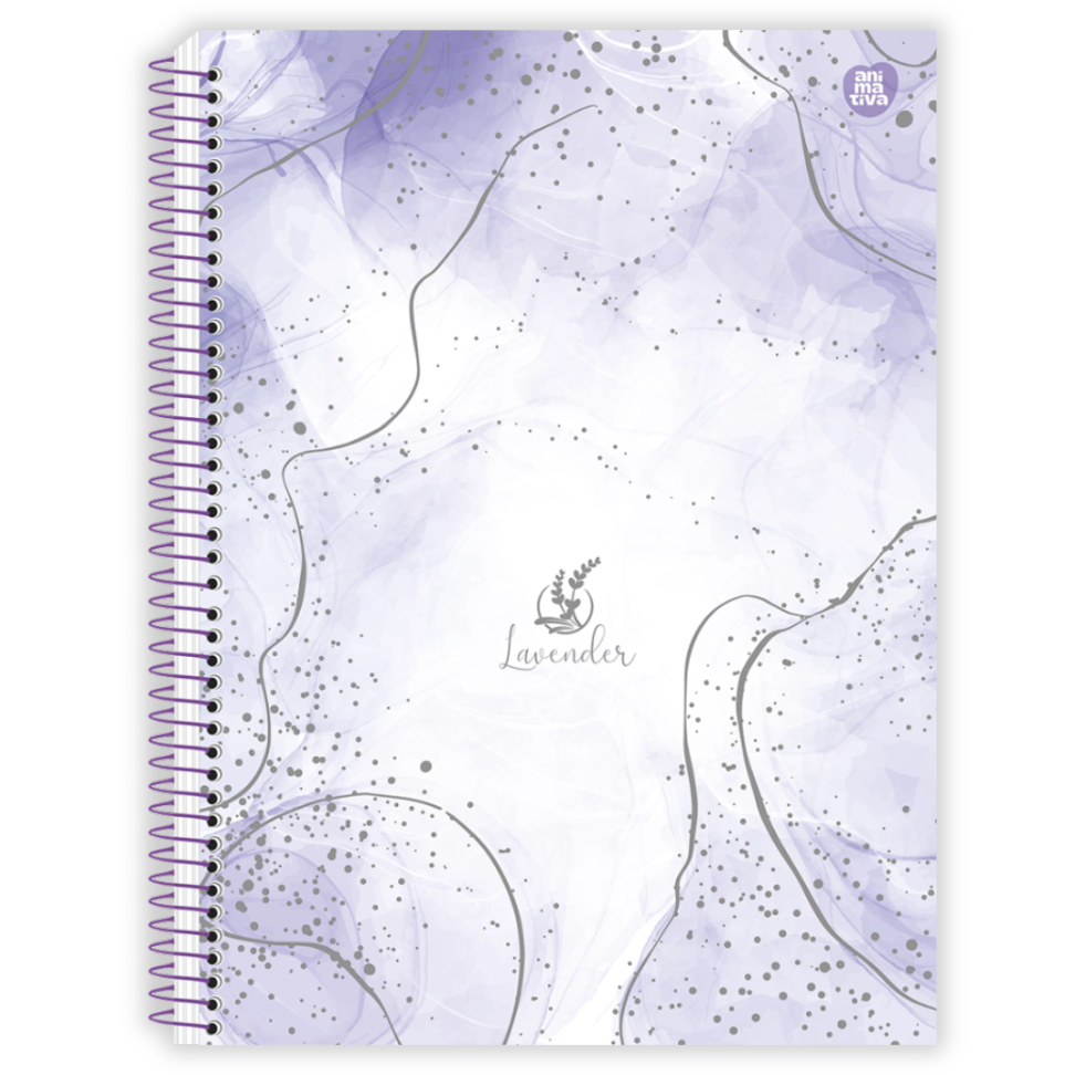Caderno com Espiral Universitário Lavender 1 Matéria Animativa - #1