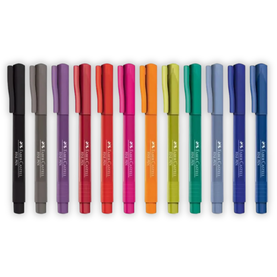 Caneta Hidrográfica Fine Pen Colors Ponta Fina 12 Cores 0.4 Faber-Castell - #2