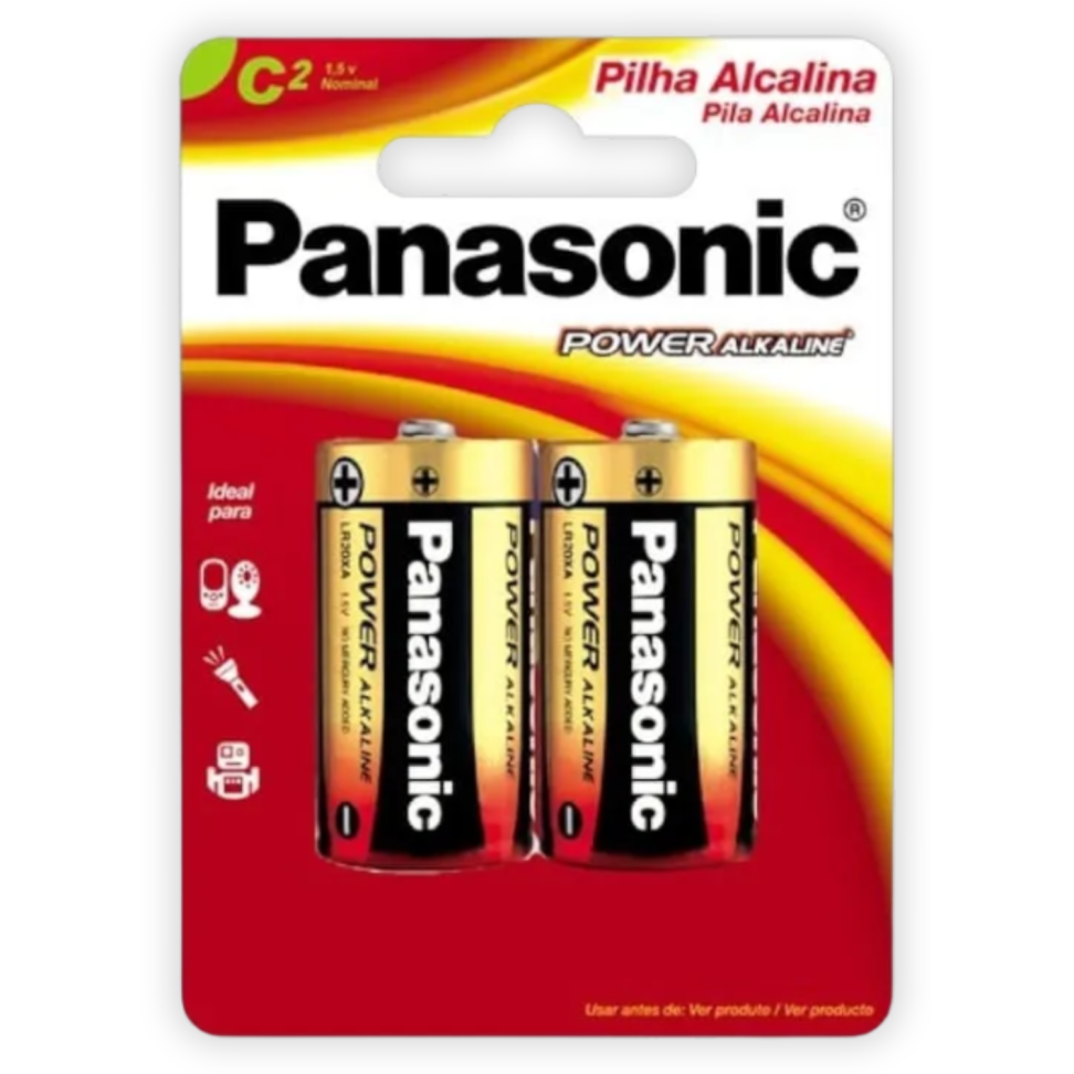 Pilha Alcalina C 2 Unidades Panasonic