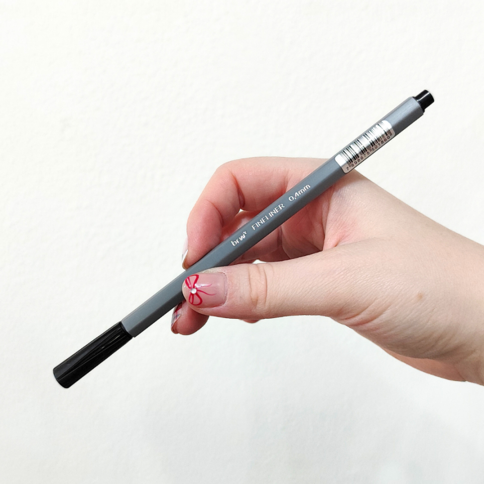 Caneta Hidrográfica Fineliner Preta 0.4 BRW - #1
