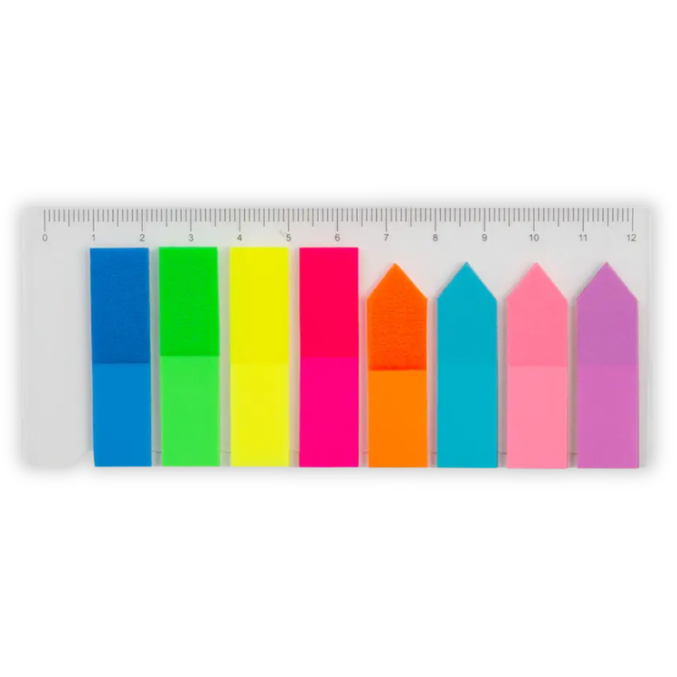 Marcadores de Páginas 8 Cores com Régua Maxprint