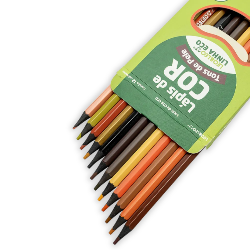 Lápis de Cor Tons de Pele 12 Cores Linha Eco Leo e Leo - #1