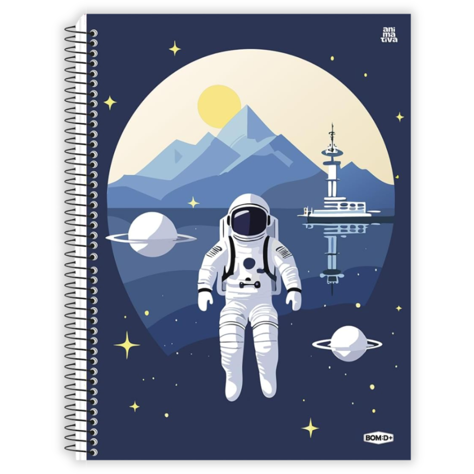 Caderno com Espiral Universitário Bom D+ Masculino 1 Matéria Animativa - #4