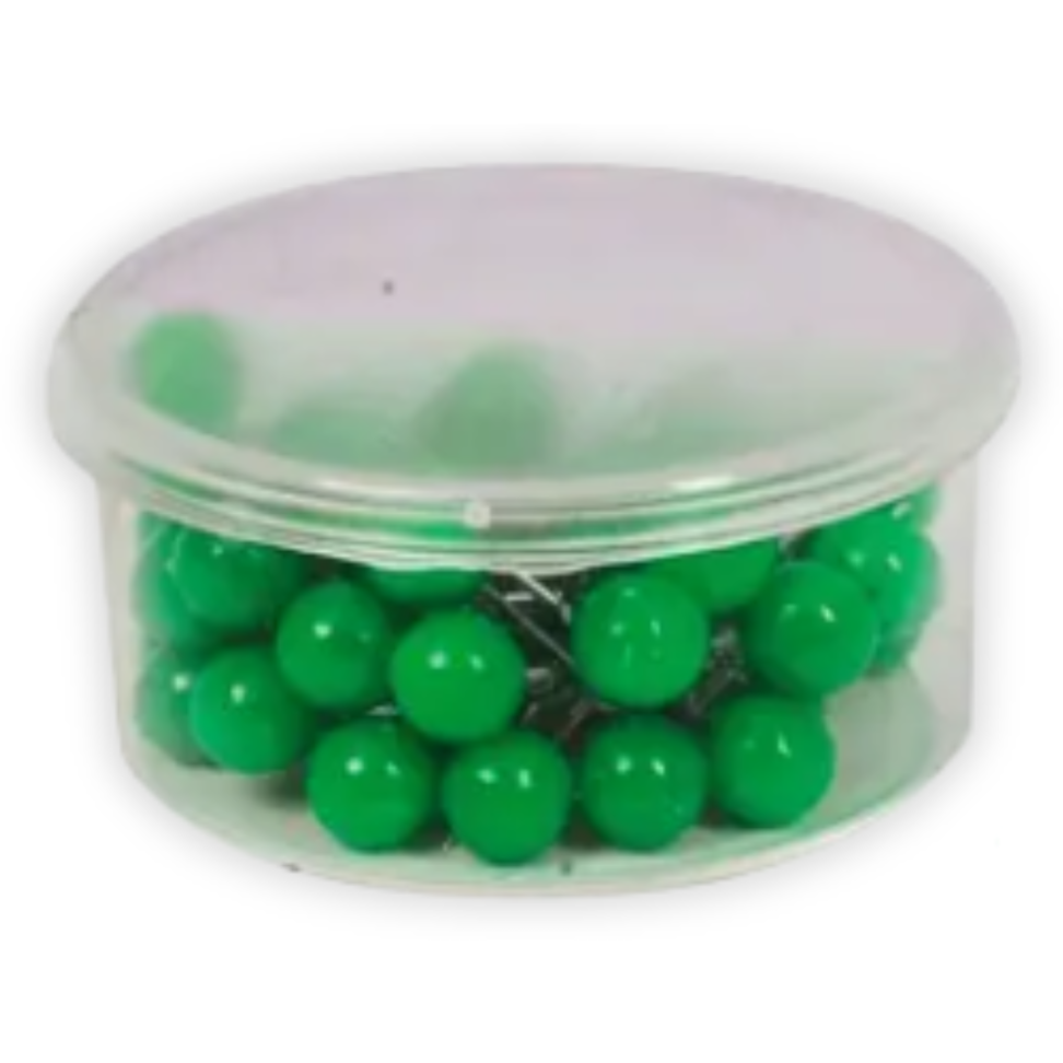 Alfinete para Mapa Tipo Bola Verde Claro 5mm 50 Unidades ACC