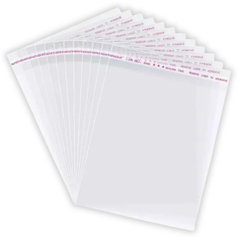 Saco Adesivado Transparente 9cm x 13cm + 3cm Aba 100 Unidades Vabene