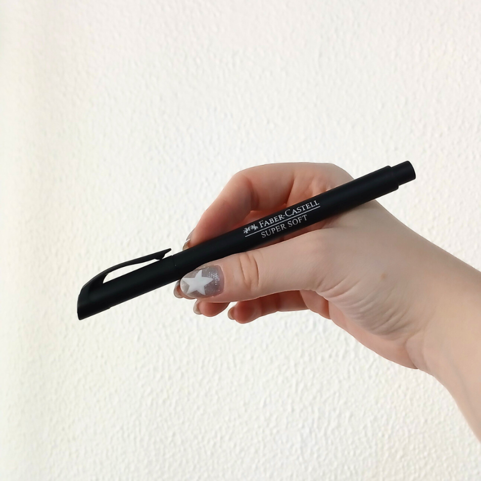 Caneta Hidrográfica Brush Super Soft Preta Faber-Castell - #3