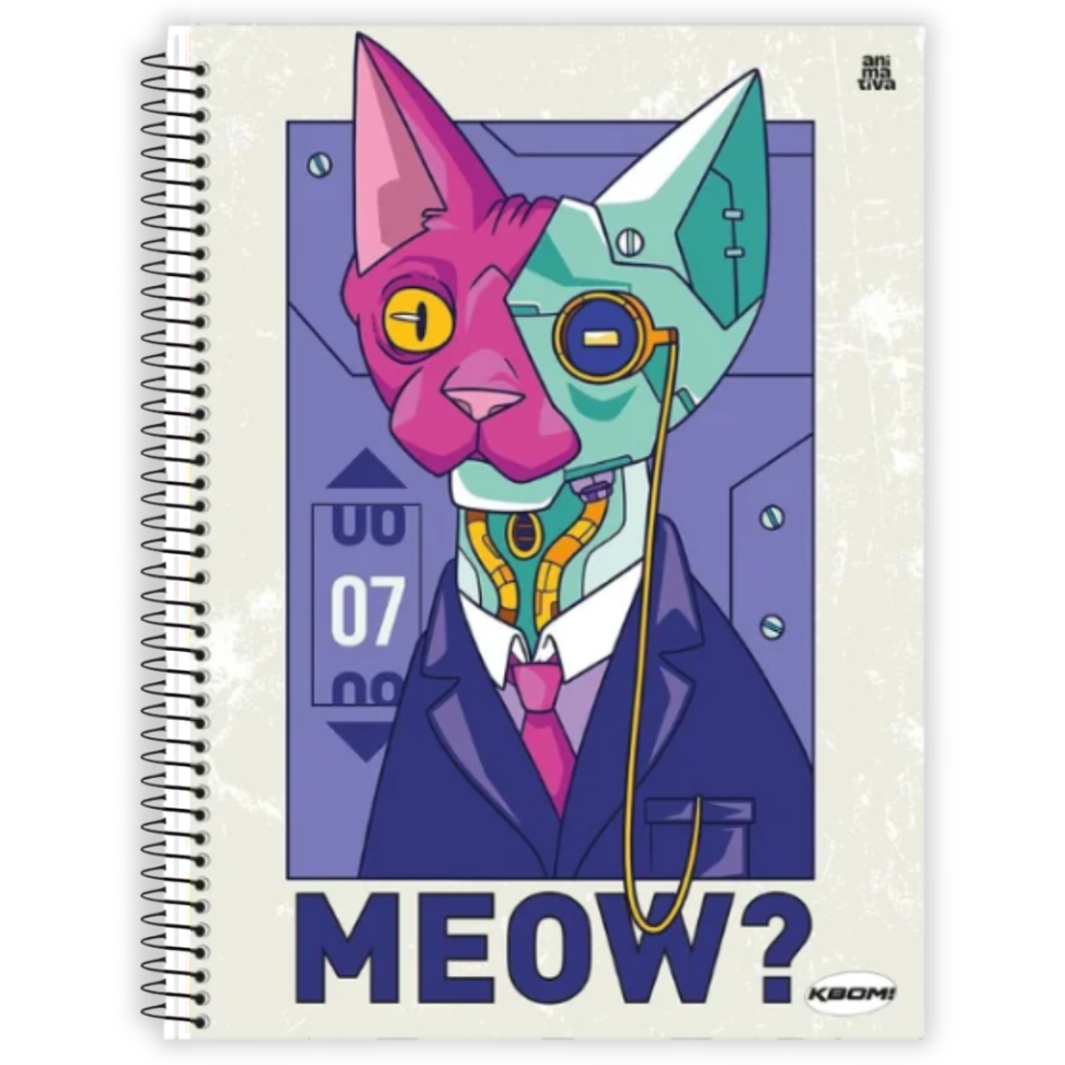 Caderno com Espiral Universitário KBom! Masculino 1 Matéria Animativa - #1