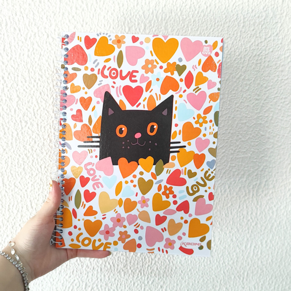 Caderno com Espiral Universitário KBom! Feminino 1 Matéria Animativa - #10