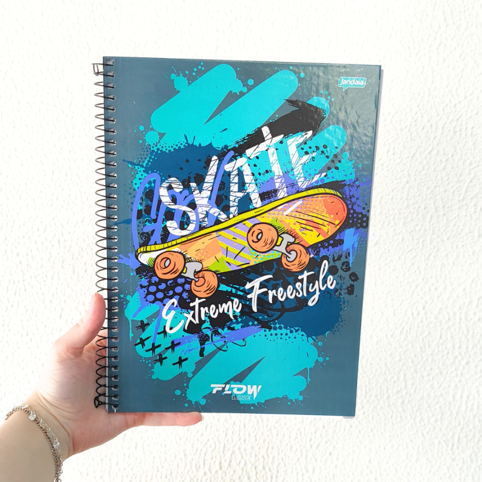 Caderno com Espiral Universitário Flow Line 1 Matéria Jandaia - #1