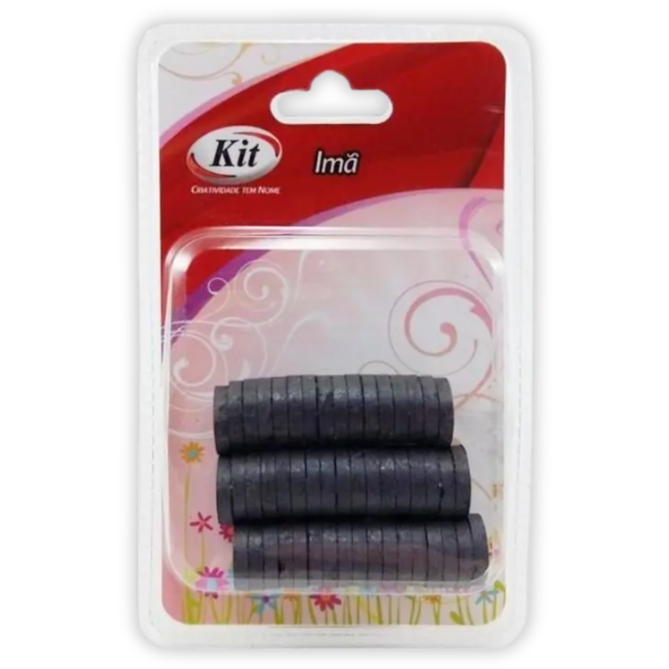 Imã Metálico Preto 20mm 50 Unidades Kit