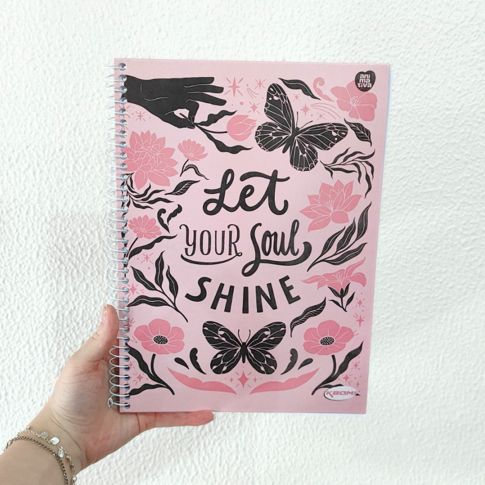 Caderno com Espiral Universitário KBom! Feminino 1 Matéria Animativa - #12