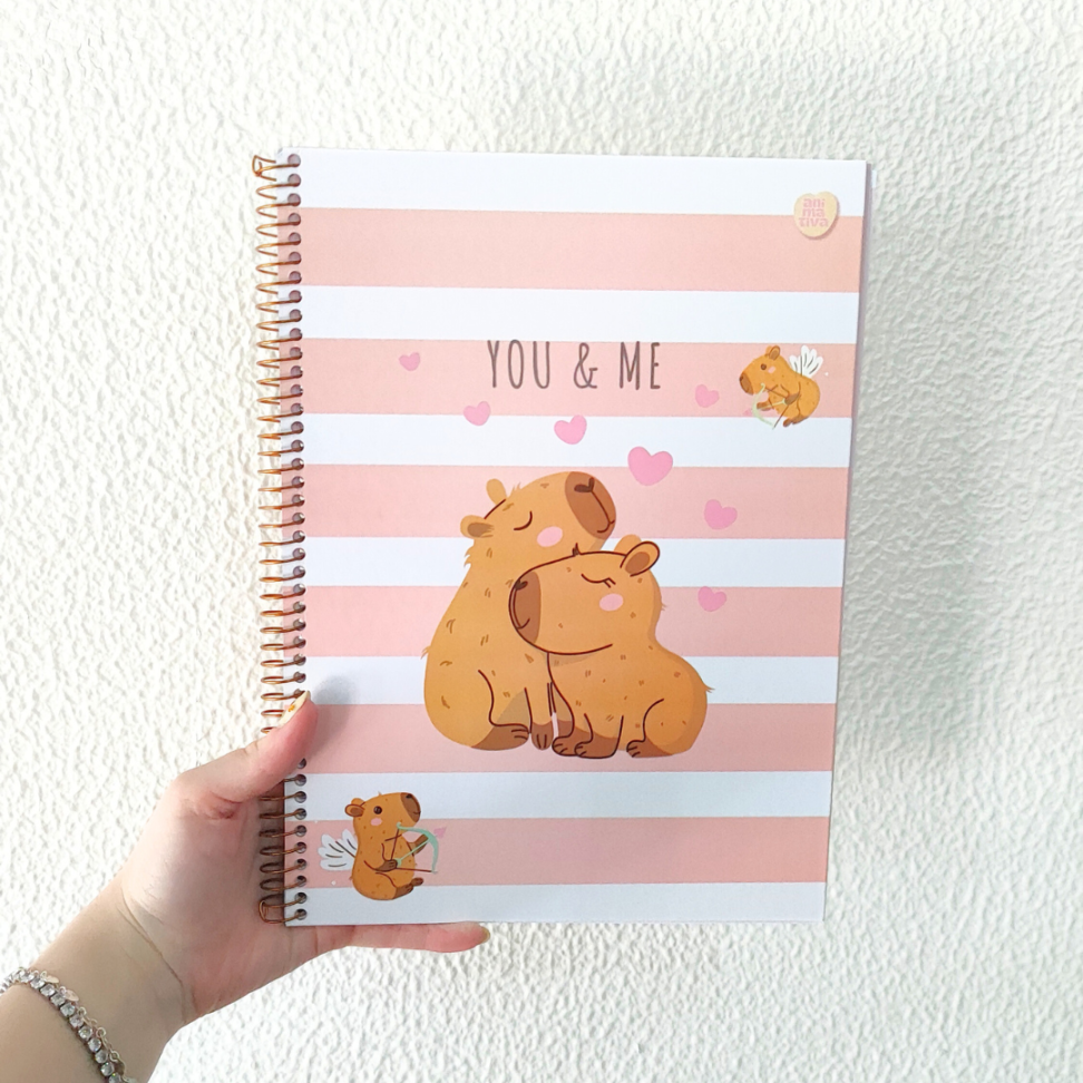 Caderno com Espiral Universitário Capycuties 1 Matéria Animativa - #1