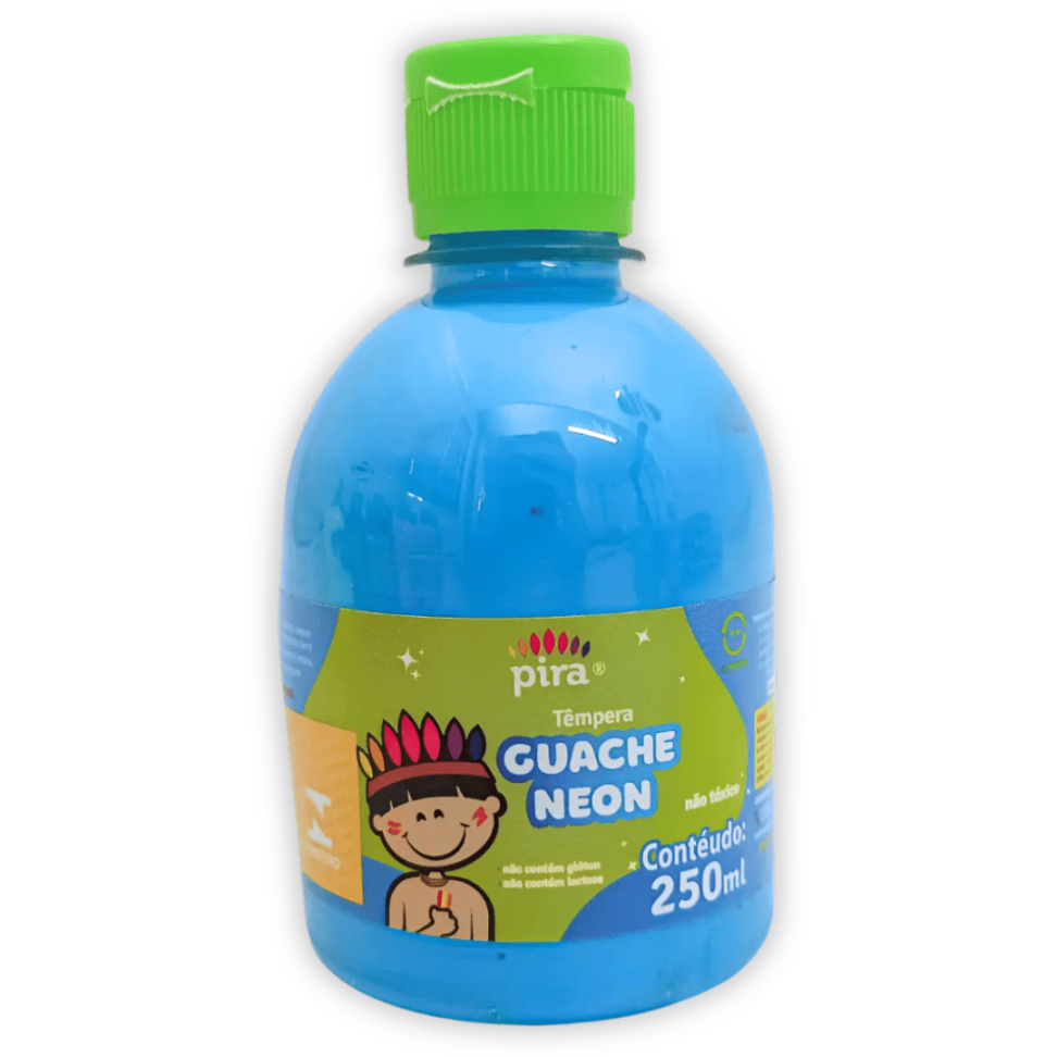Tinta Têmpera Guache Escolar Neon 250ml Pira - #4