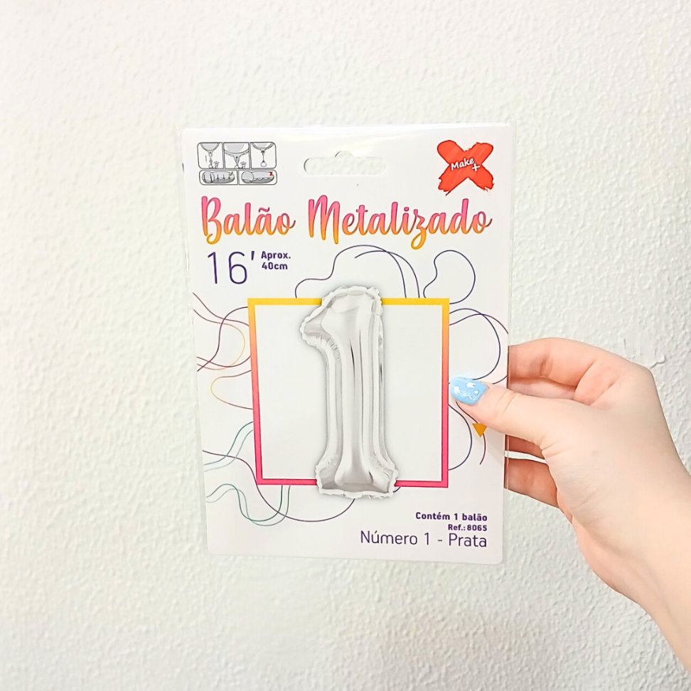 Balão Metalizado 40cm Número 1 Make+ - #5