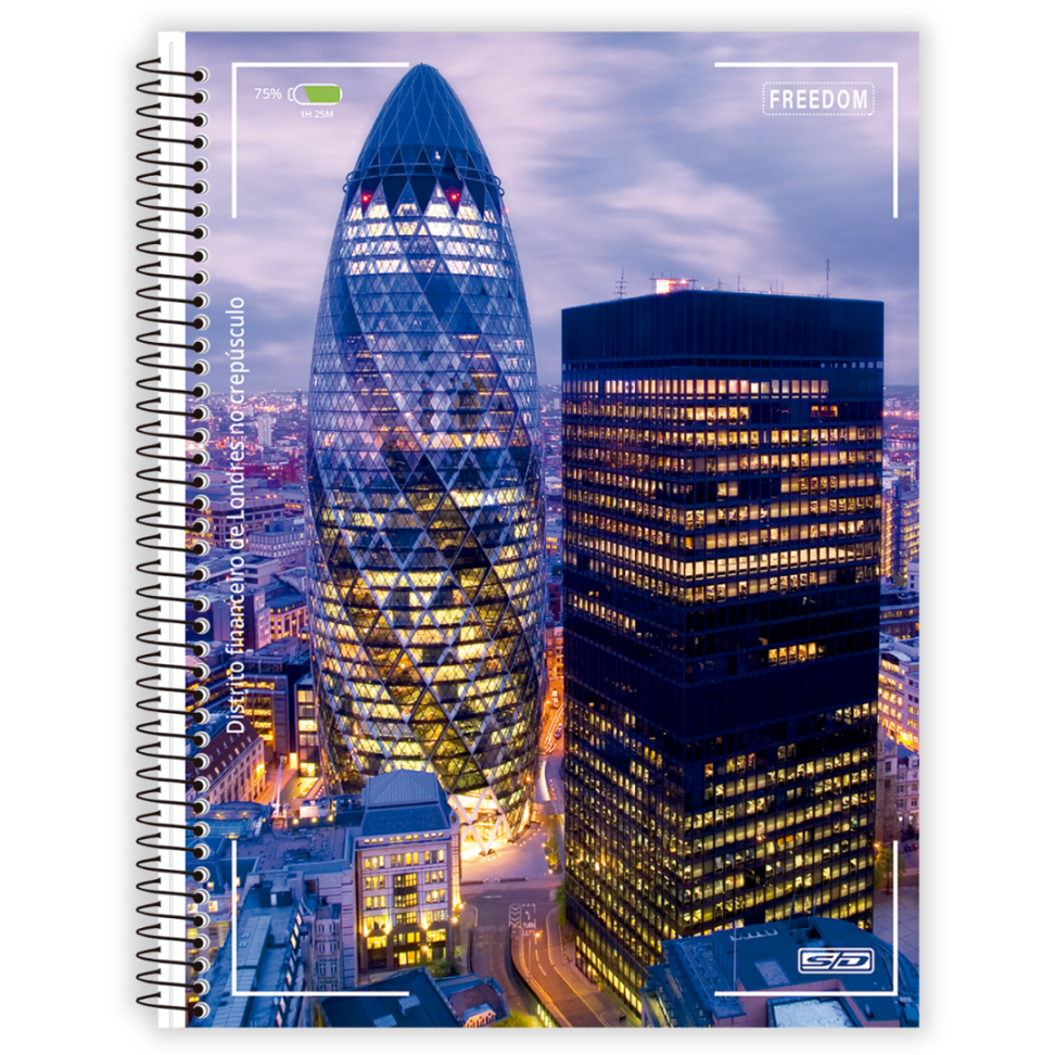 Caderno com Espiral Universitário Freedom 12 Matérias Animativa - #1