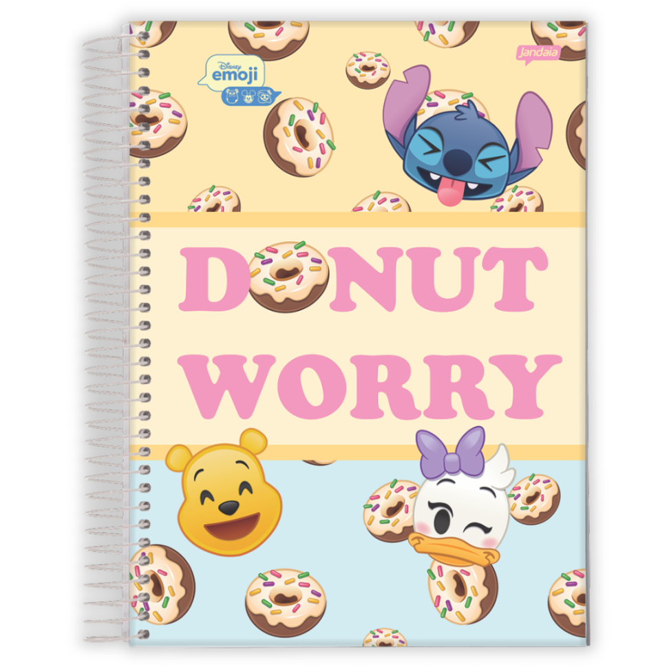 Caderno com Espiral Universitário Disney Emoji 1 Matéria Jandaia - #1