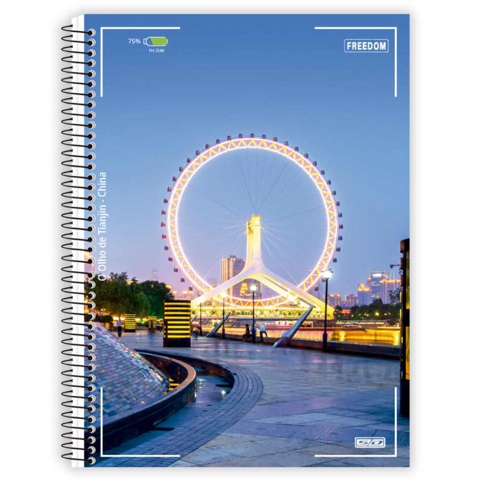 Caderno com Espiral Universitário Freedom 12 Matérias Animativa - #1