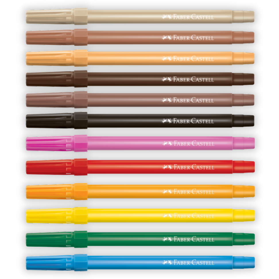 Canetinha Hidrográfica 6 Cores + 6 Tons de Pele Caras & Cores Faber-Castell - #2