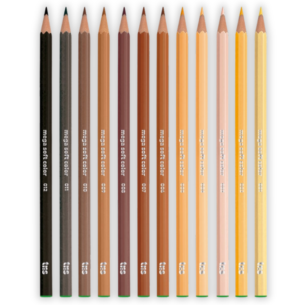 Lápis de Cor 12 Cores Tons de Pele Mega Tris - #2