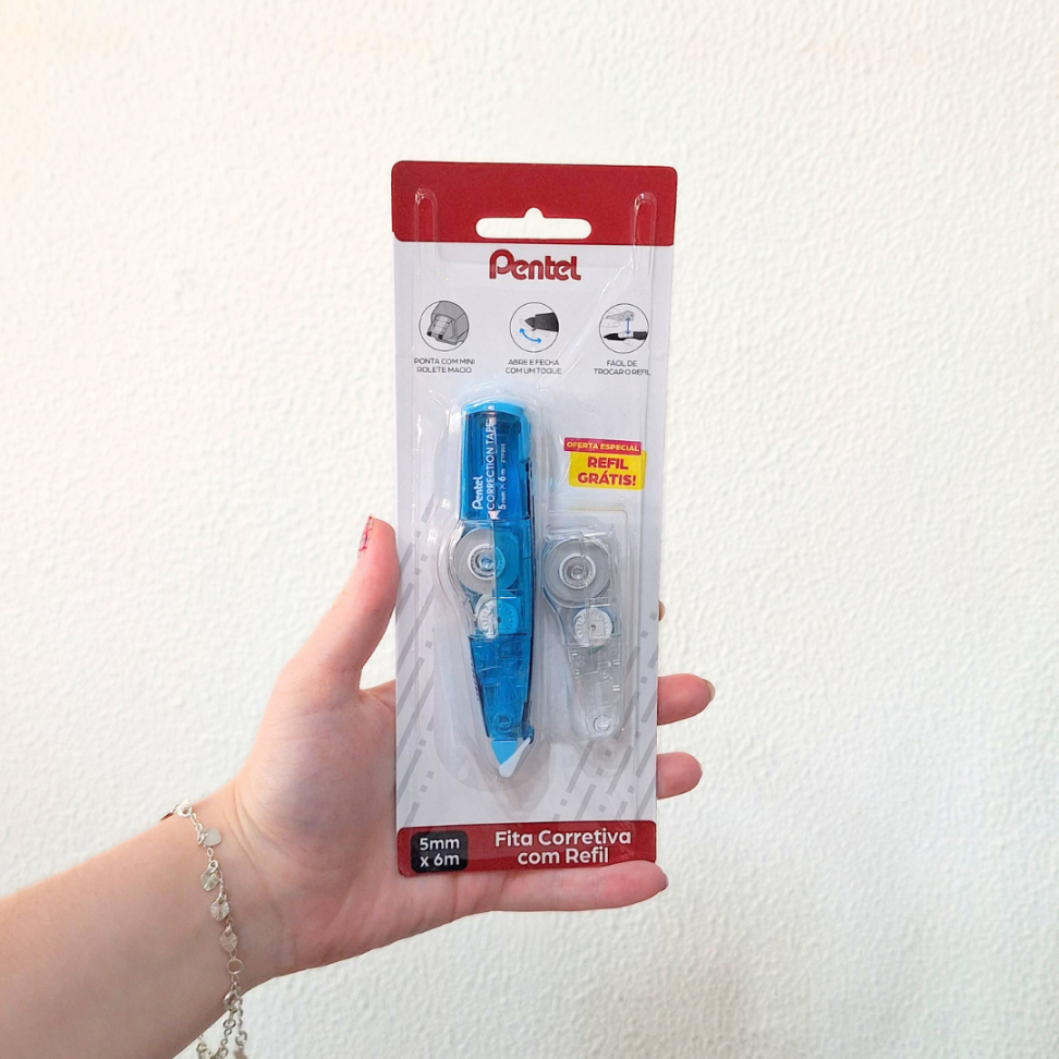 Fita Corretiva 6m x 5mm com Refil Pentel - #1