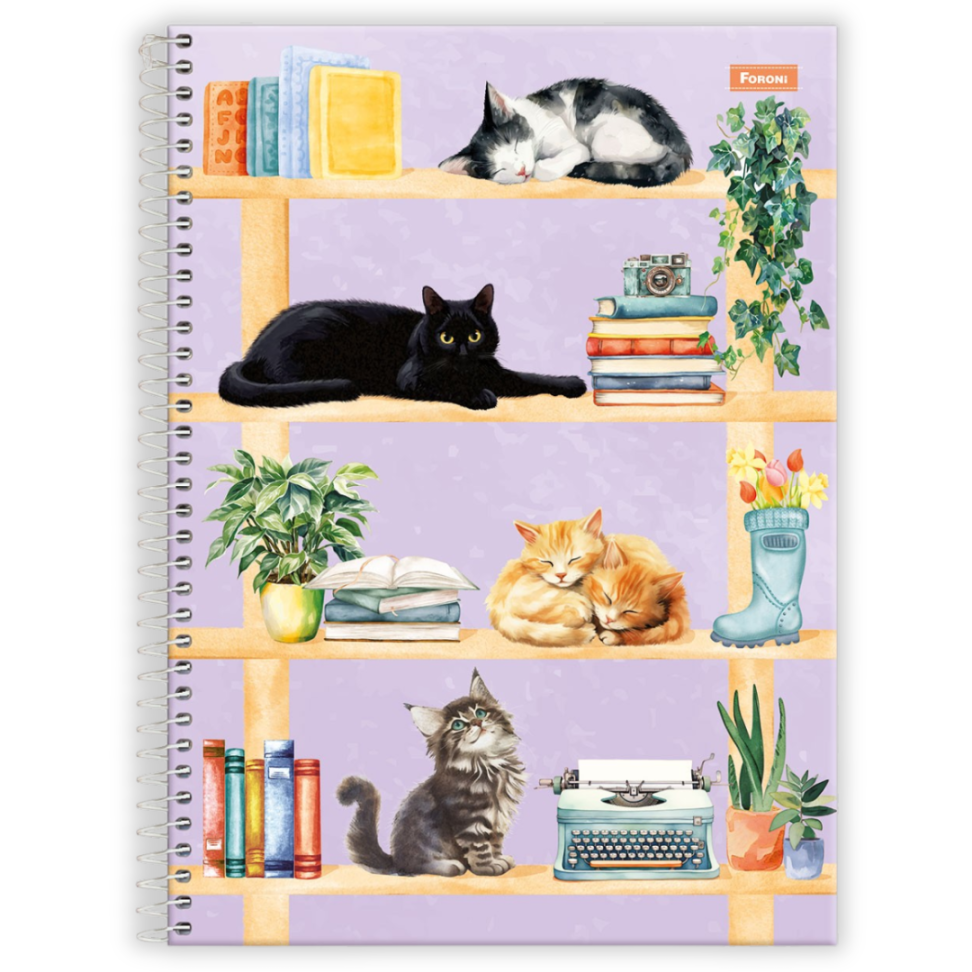 Caderno com Espiral Universitário Furfriends 1 Matéria Foroni - #1