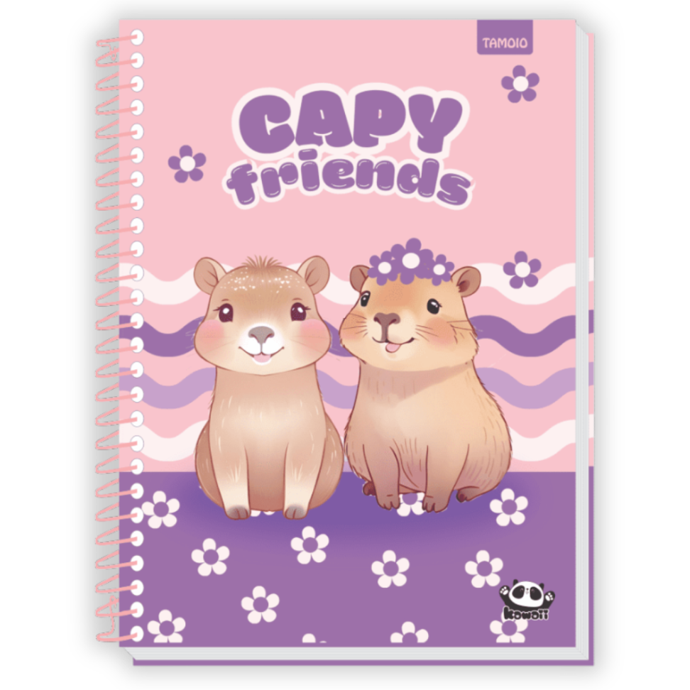 Caderno com Espiral Universitário 1 Matéria Kawaii Tamoio