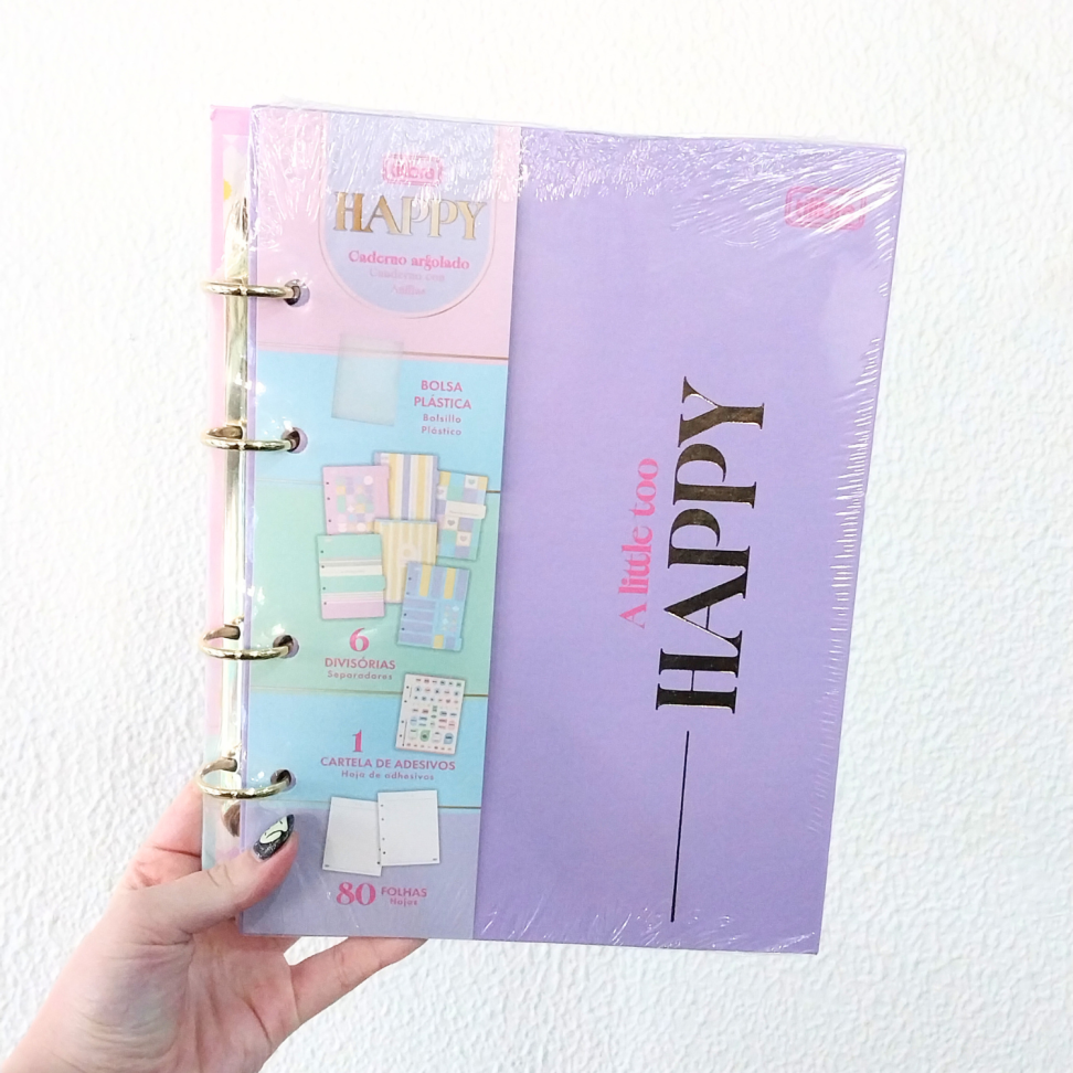 Caderno Argolado Universitário 1 Matéria Happy Tilibra - #6