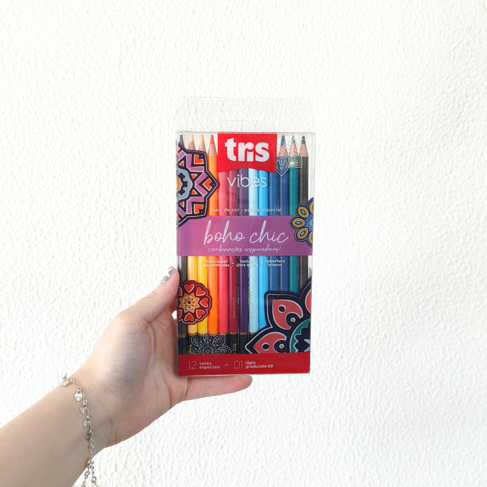 Lápis de Cor 12 Cores + 1 Lápis Grafite 6B Tons Boho Chic Vibes Tris - #3