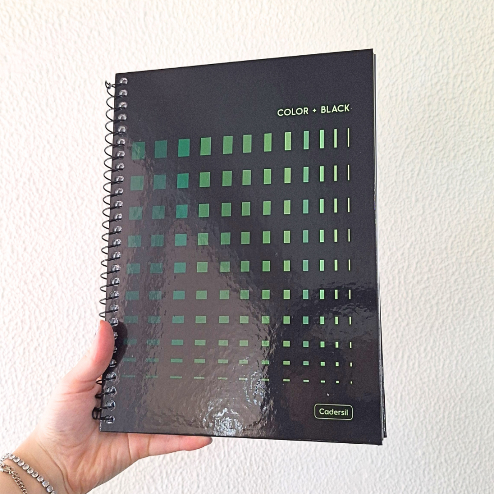 Caderno com Espiral Universitário Color + Black 1 Matéria Cadersil - #7