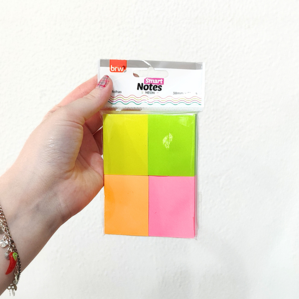 Blocos Smart Notes 38mm x 51mm 4 Cores Neon BRW - #1