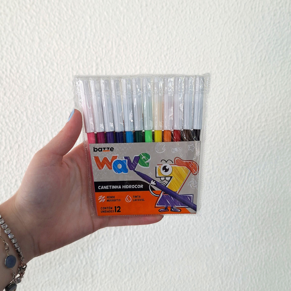 Canetinha Hidrocor 12 Cores Wave Bazze - #3