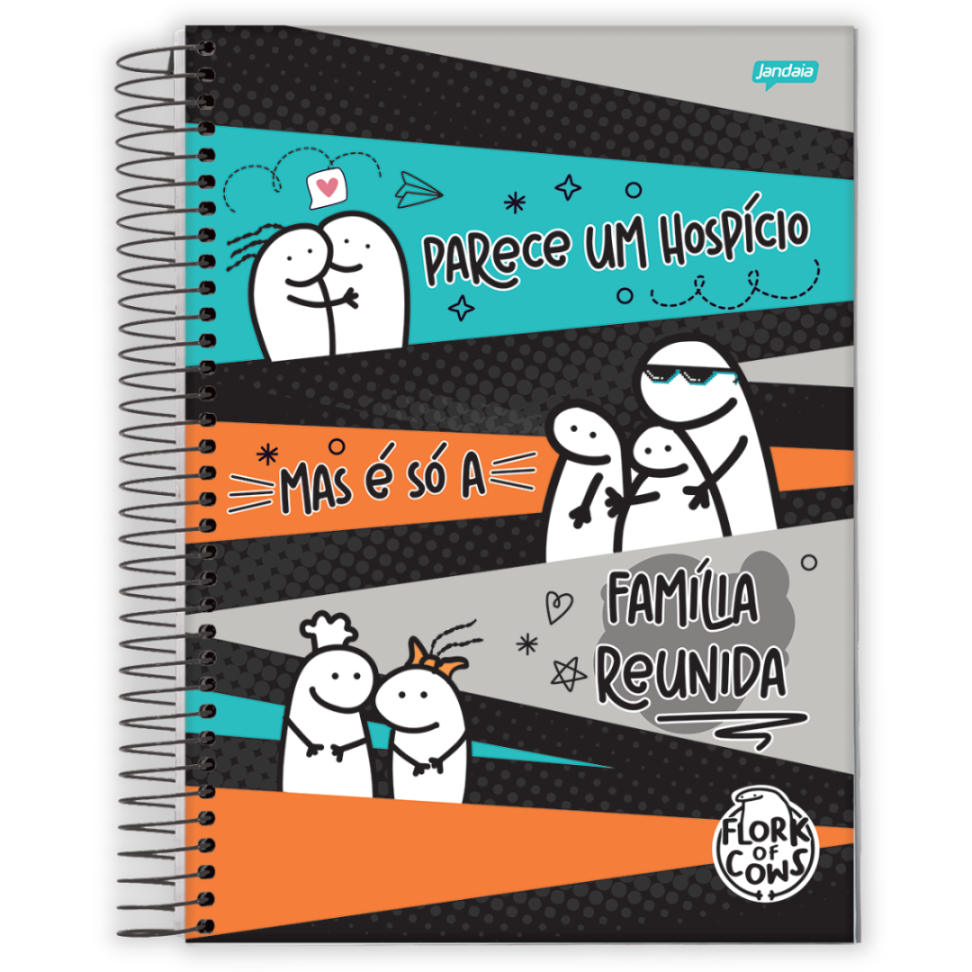 Caderno com Espiral Universitário Flork of Cows 1 Matéria Jandaia - #1