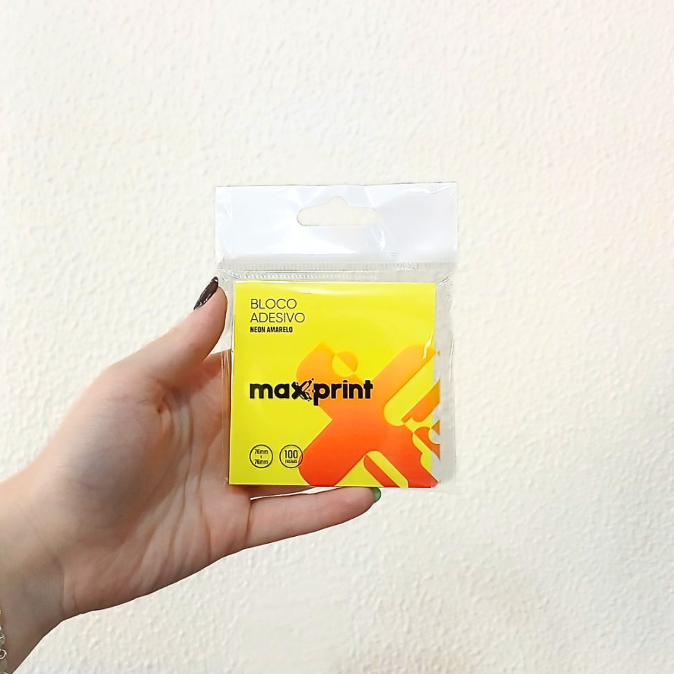 Bloco Adesivo 76mm x 76mm Neon 100 Folhas Maxprint - #11