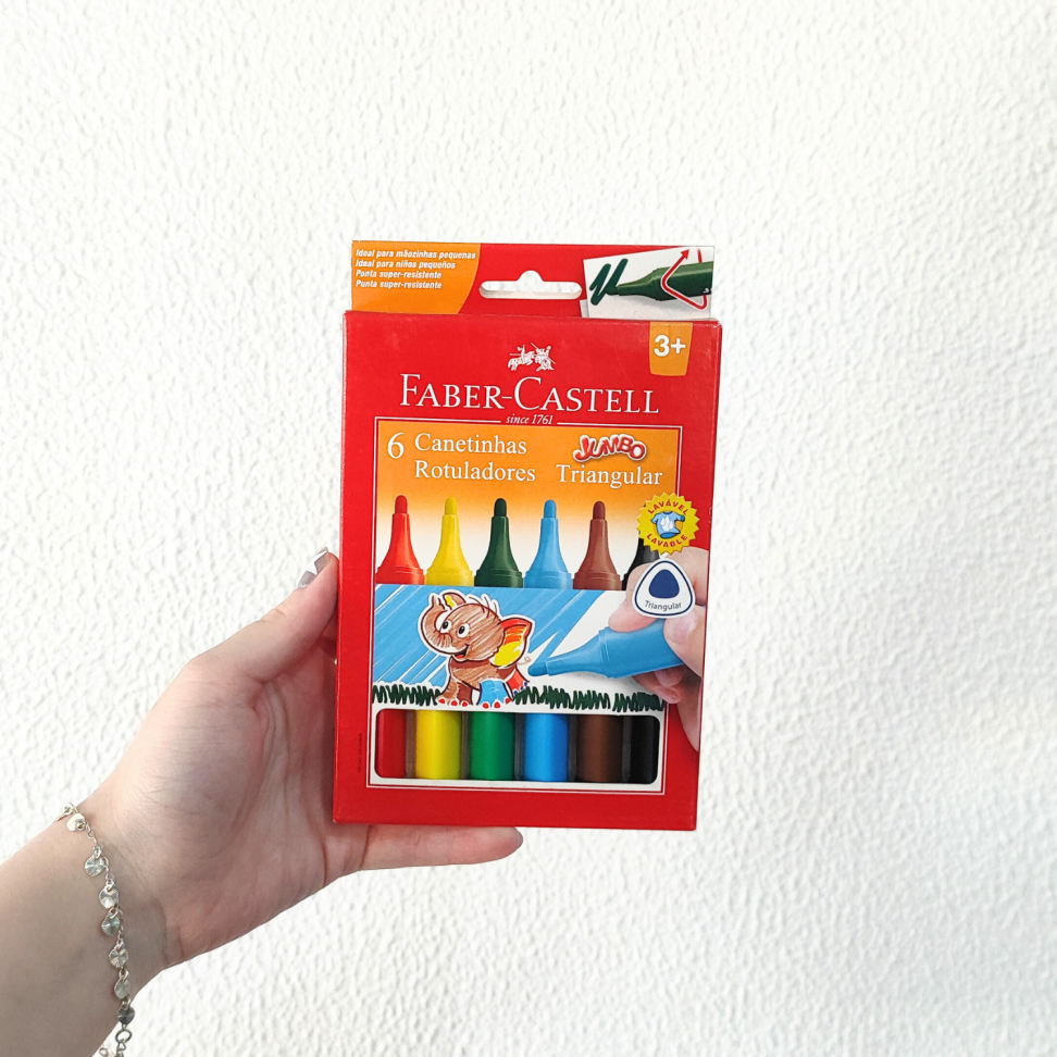 Canetinha Hidrográfica 6 Cores Jumbo Triangular Faber-Castell - #3