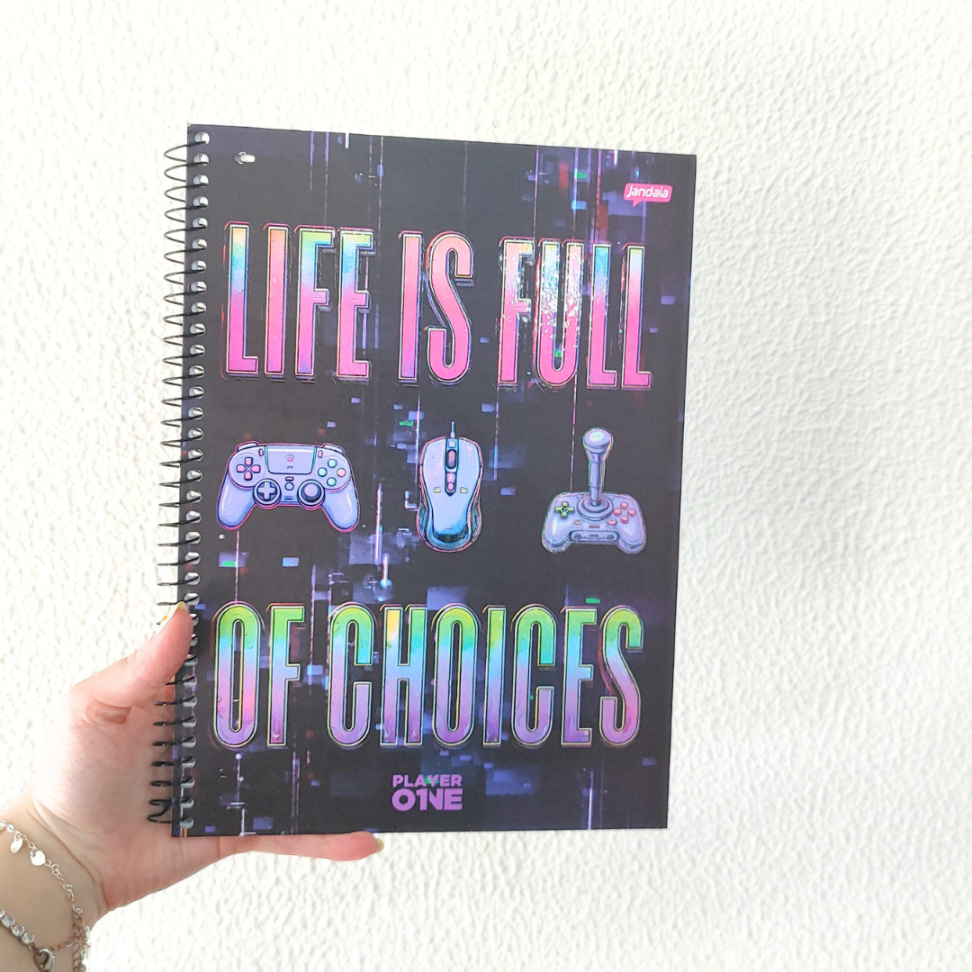 Caderno com Espiral Universitário Player One 1 Matéria Jandaia - #8