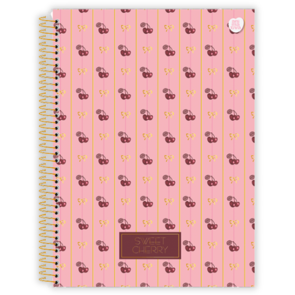 Caderno com Espiral Universitário Sweet Cherry 1 Matéria Animativa - #3