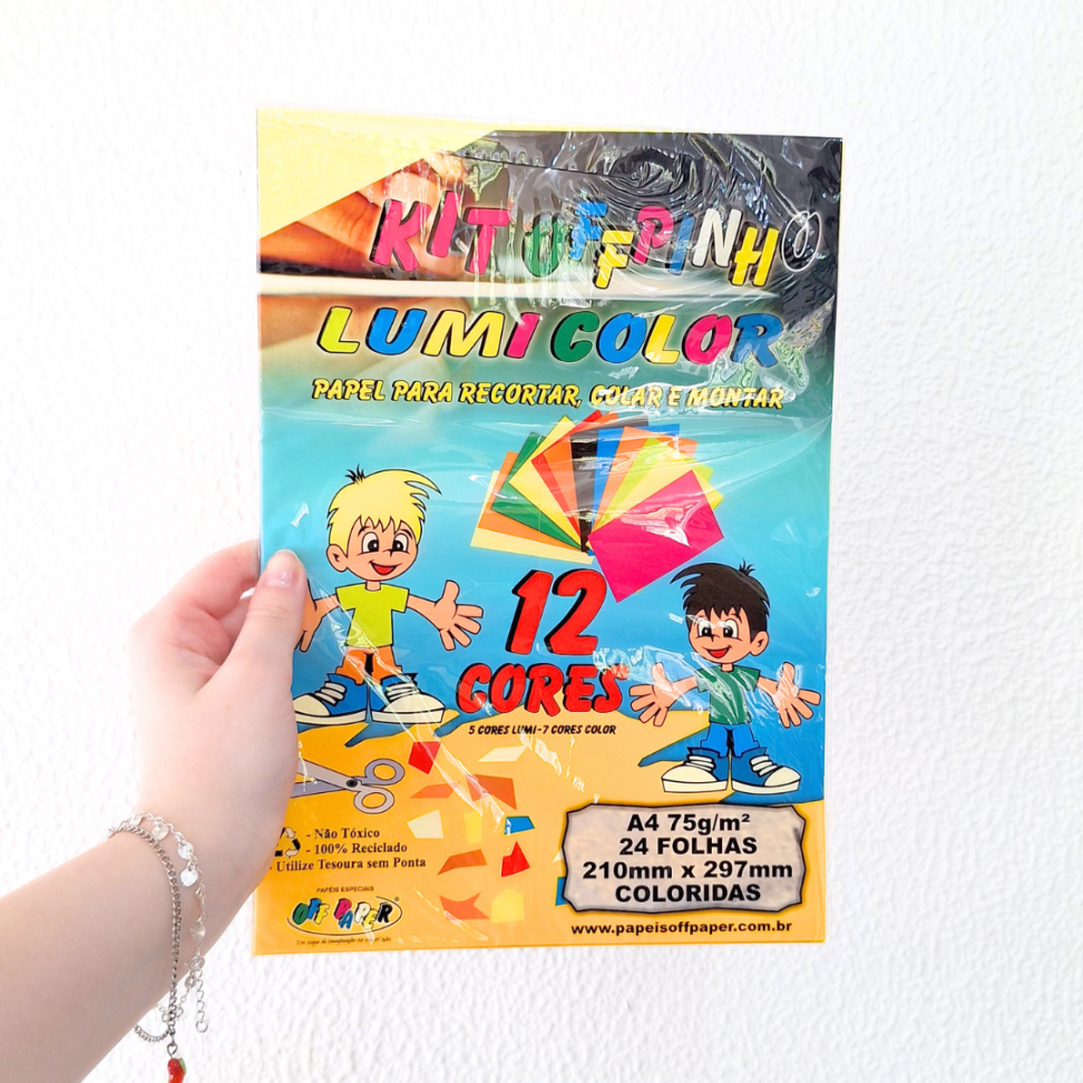 Bloco Lumi Color 12 Cores 24 Folhas A4 75g Kit OffPinho Off Paper - #1