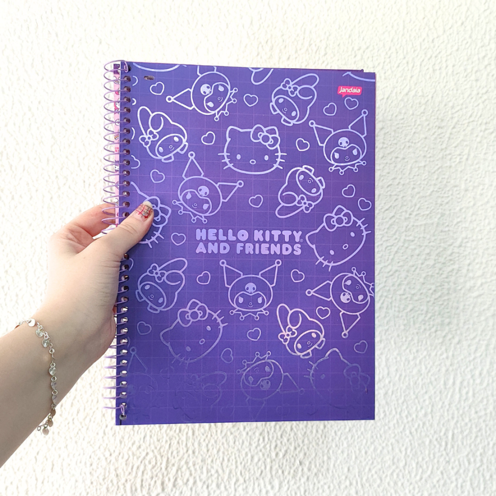 Caderno com Espiral Universitário Hello Kitty Besties Forever 1 Matéria Jandaia - #1