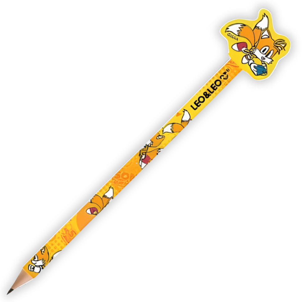 Lápis Grafite de Escrever com Borracha Ponteira Sonic Leo e Leo - #3